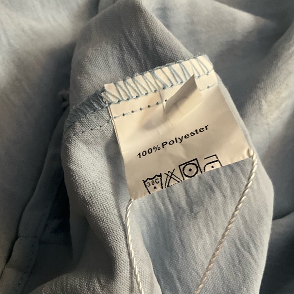 LS Swiss Dot Baby Blue Blouse Size L - Picture 8 of 10